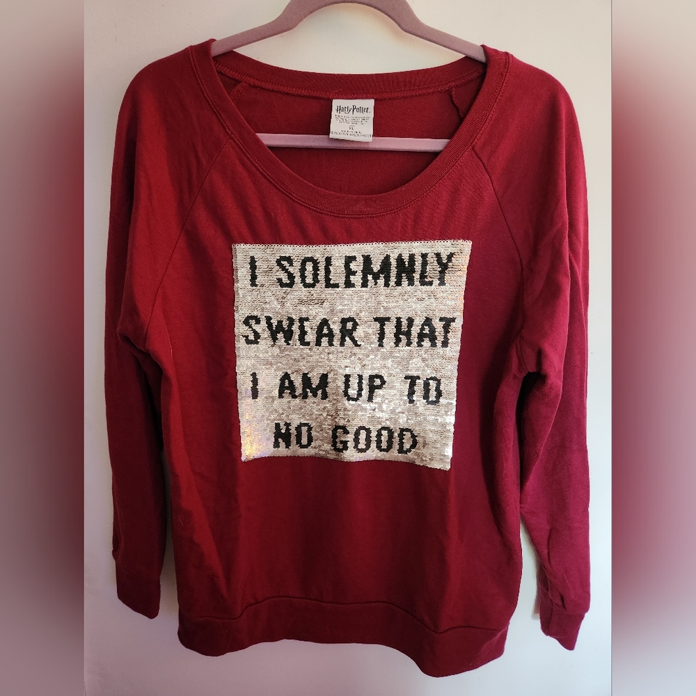 Harry Potter 2-in-1 Sequin Mauraders Map Long-sleeve Shirt XL Juniors